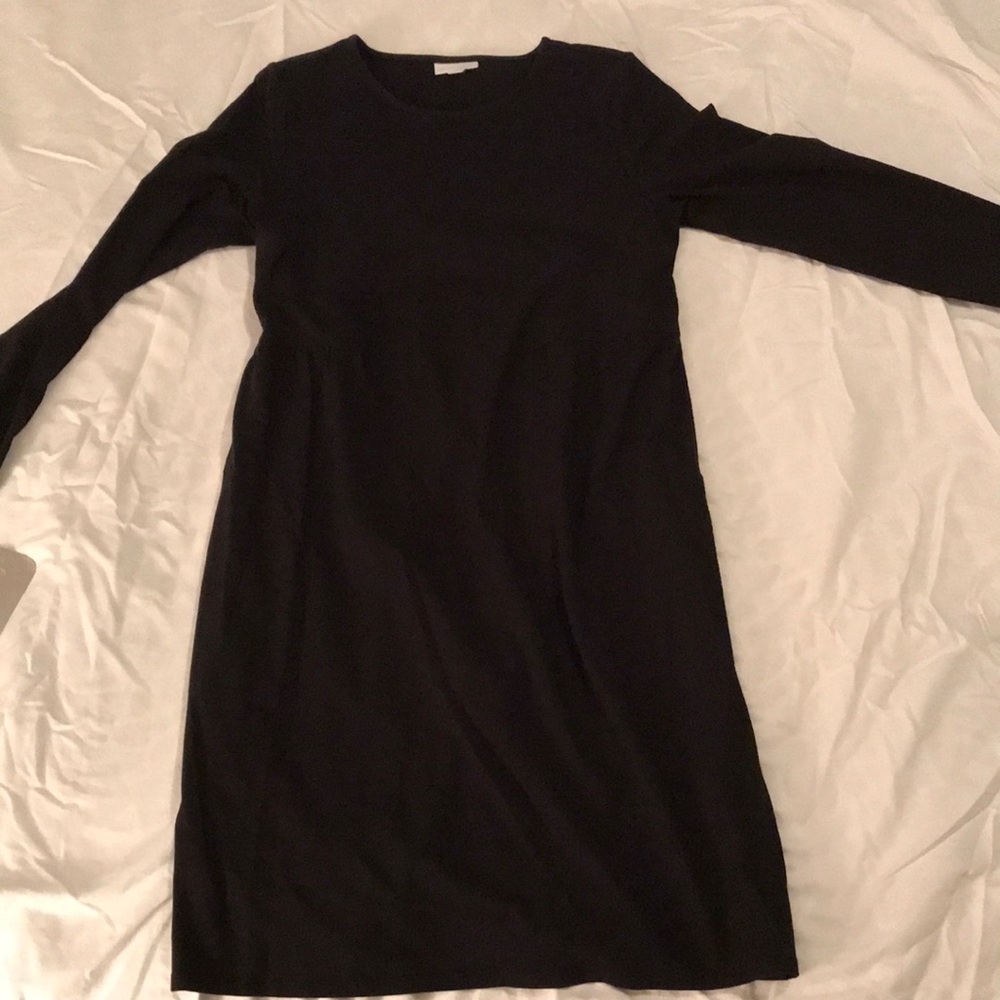 J Jill small pleated shift dress with pockets